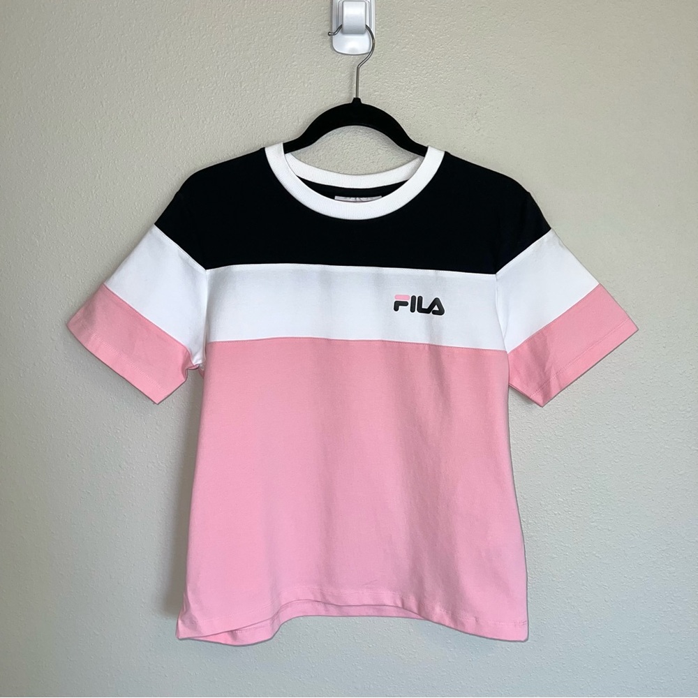 Fila Colorblock Short Sleeve T-Shirt Crew Neck Cotton Women’s Size Small NWOT